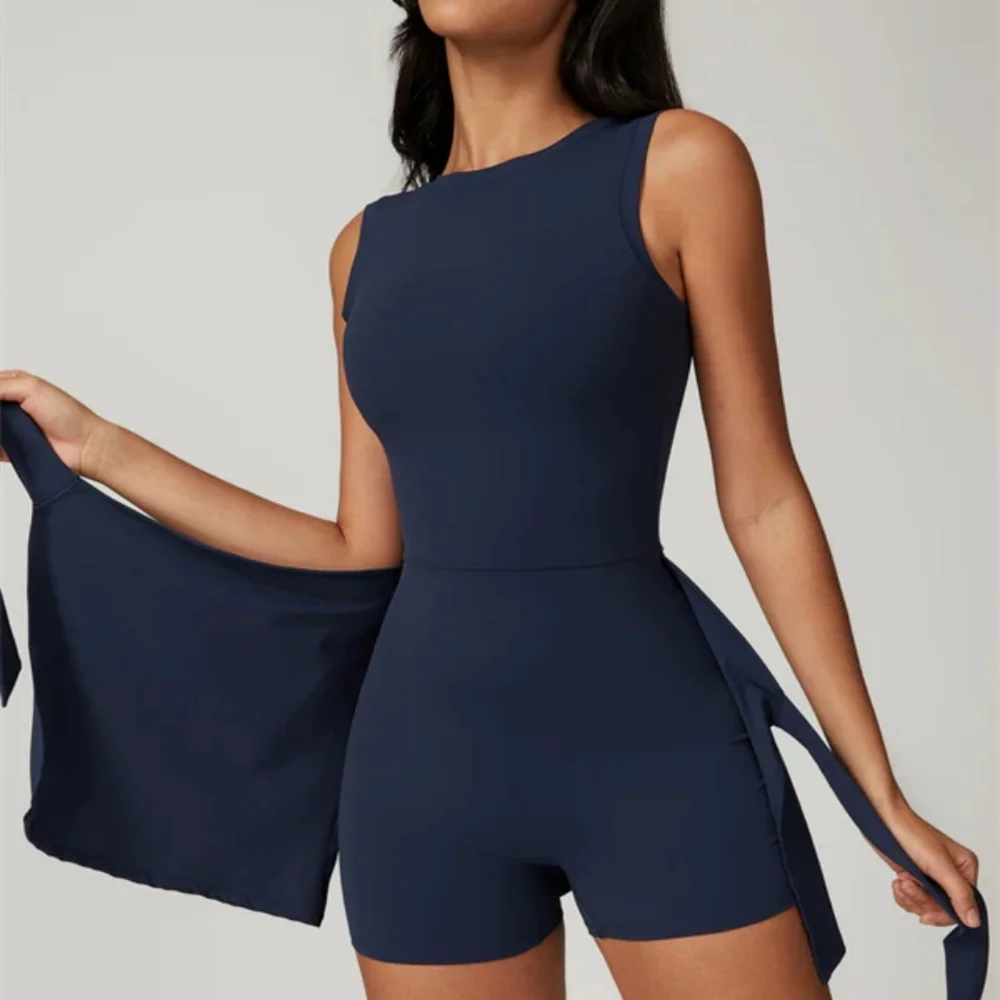 Chic Navy Sleeveless Mini Dress - Picture 3 of 3
